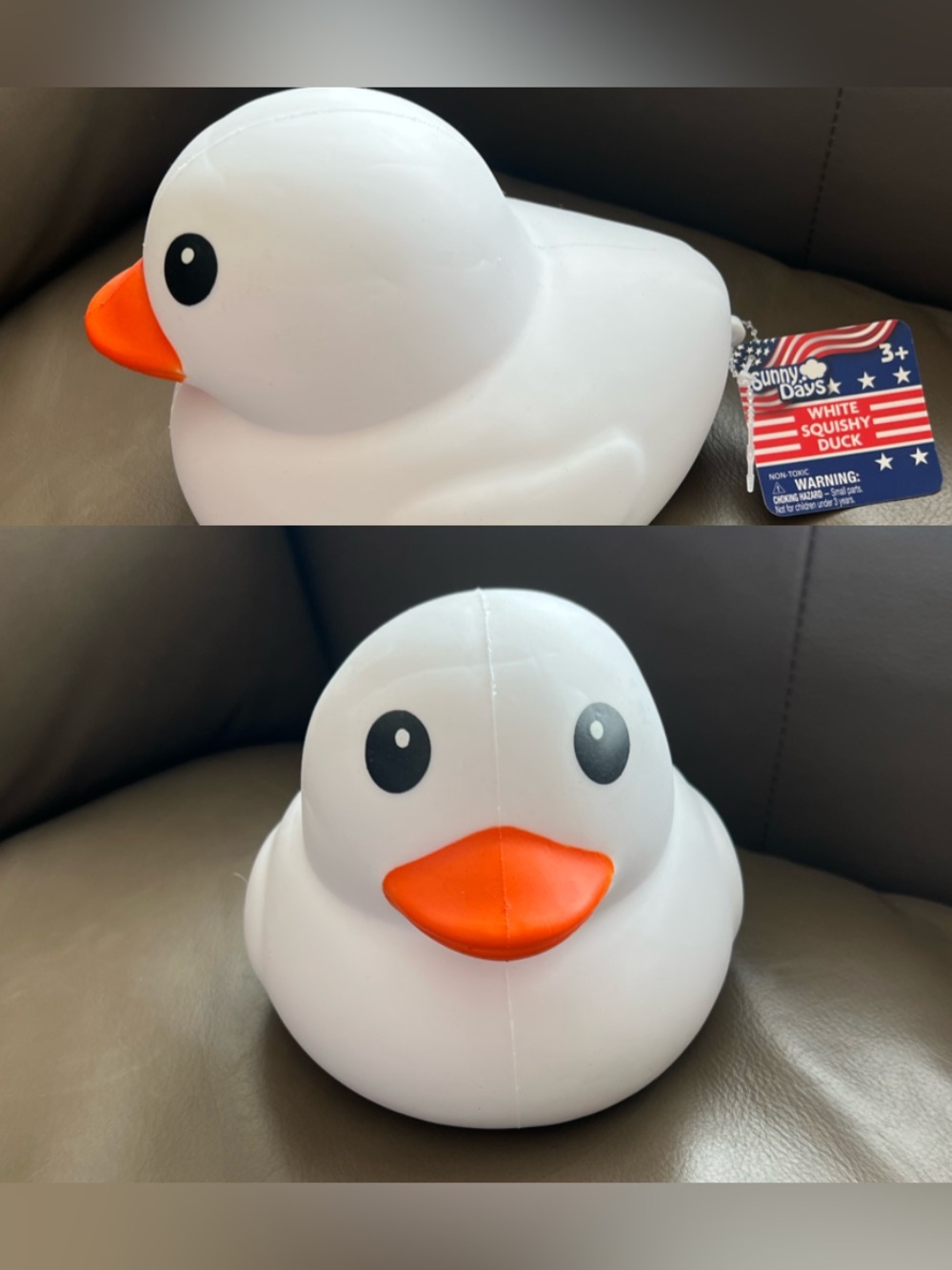 JUMBO White Squishy Squeeezy Duck with Orange Beak🐤🤍🧡